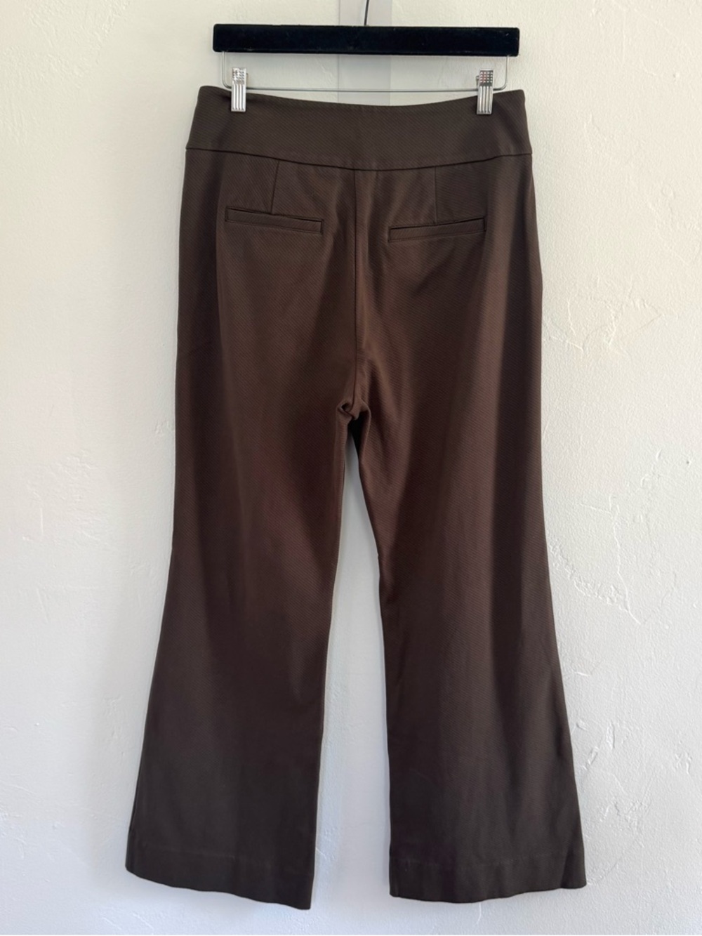 Cabi Academy Trousers Wide Leg High Rise Rib Ponte Olive Green Wren 4132R - Picture 5 of 13